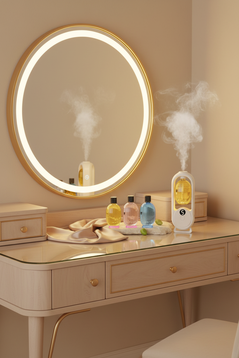 Diffuseur d'Aromathérapie Ultrasonique Intelligent – Fixation Murale & Sans Fil